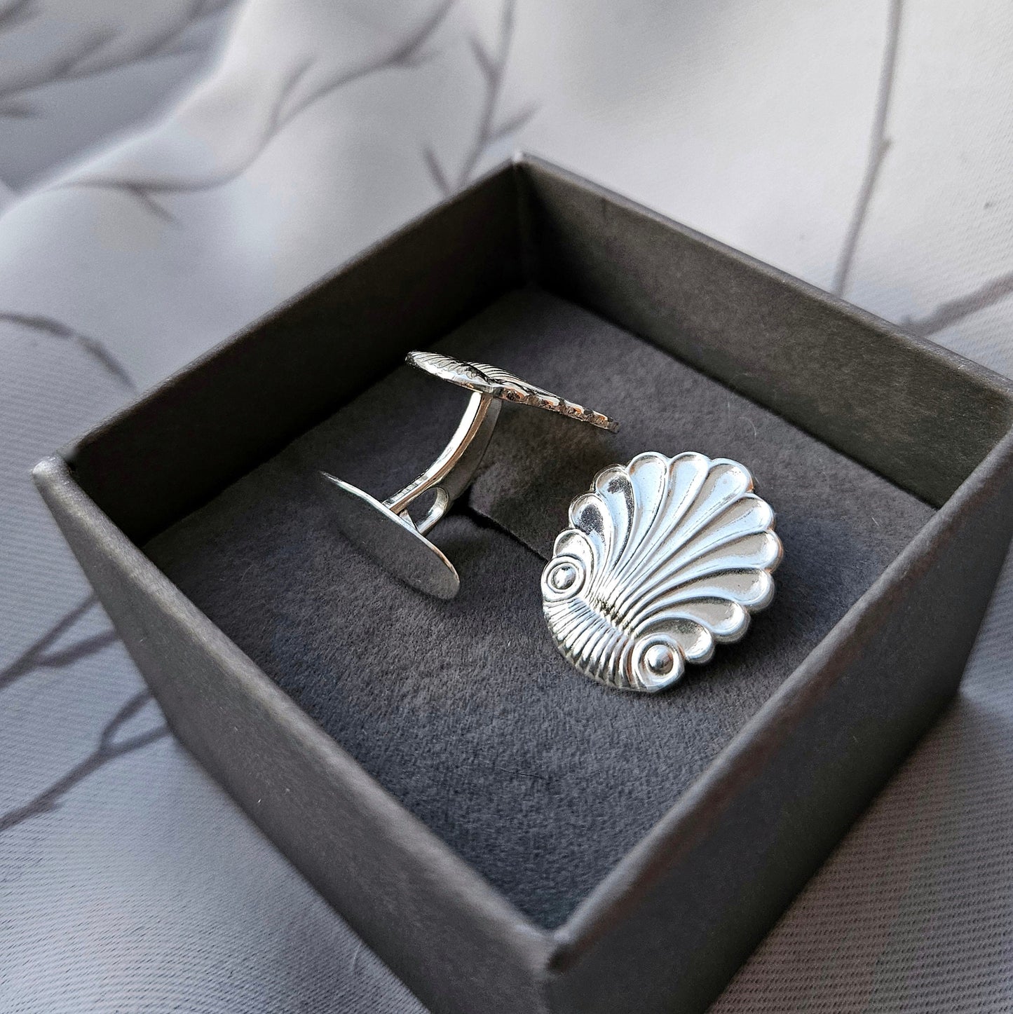 Silver cuff links from vintage silver spoons