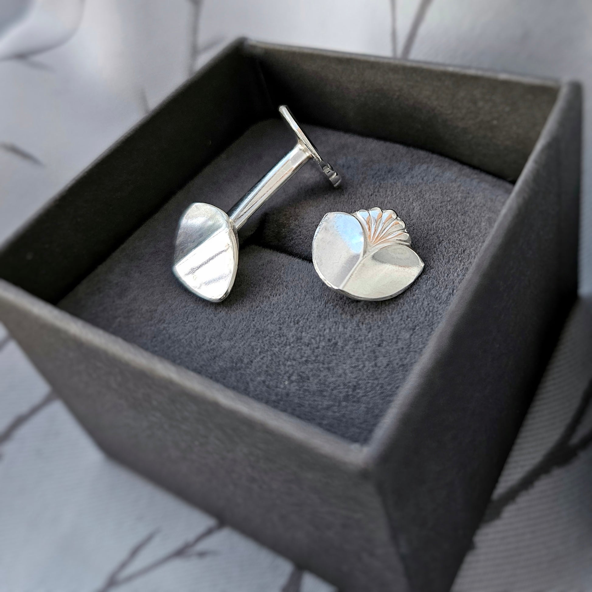 Silver cuff links from vintage silver spoons