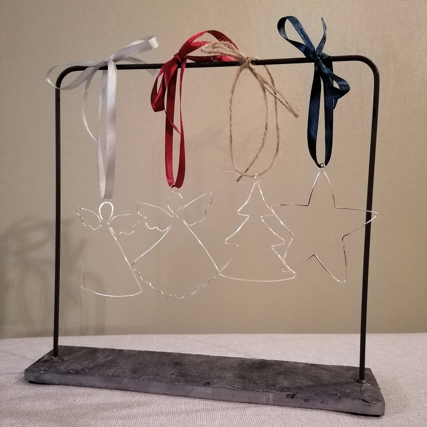 Silver wire christmas ornament