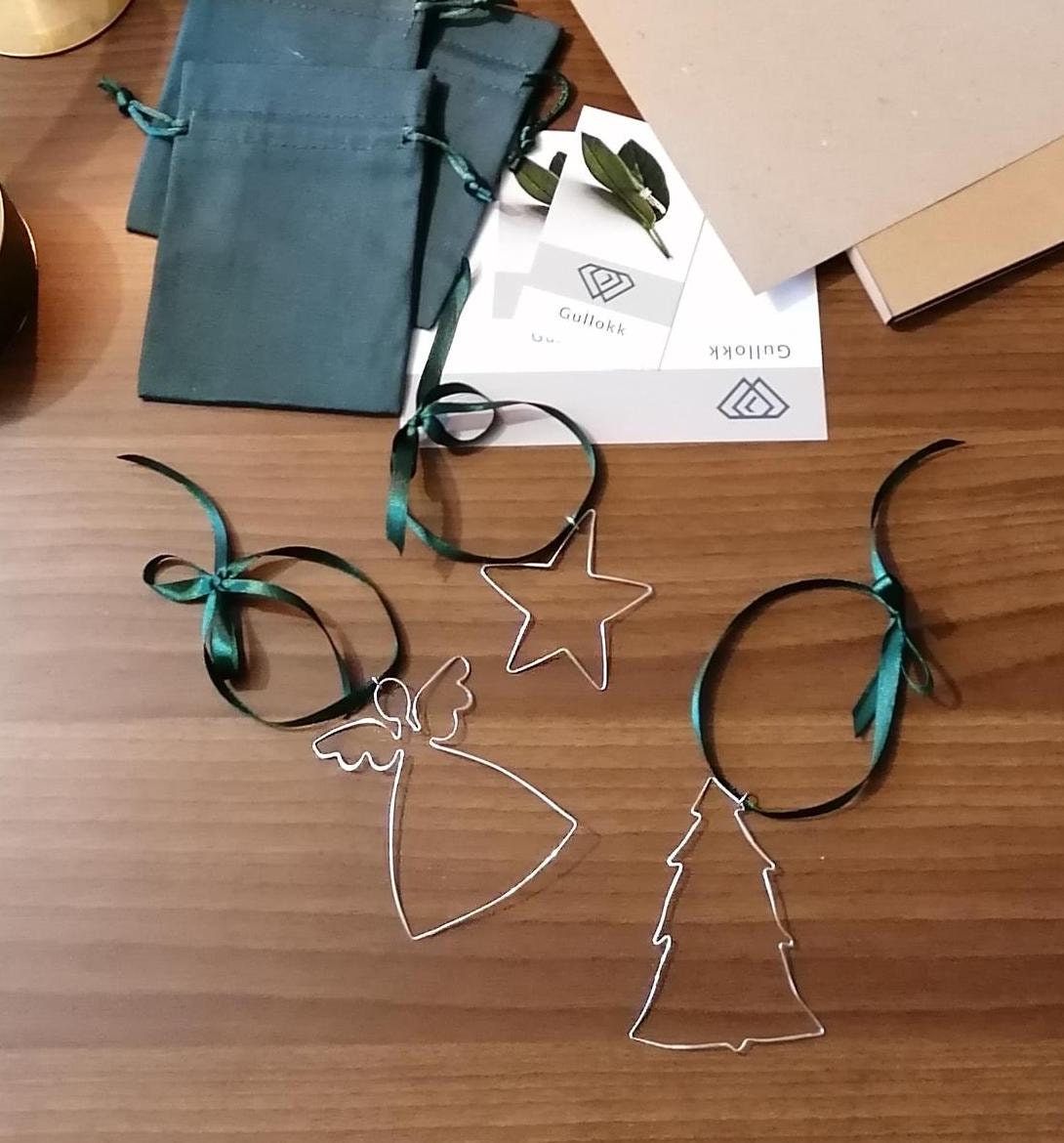 Silver wire christmas ornament