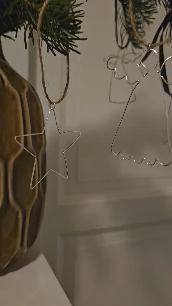 Silver wire christmas ornament